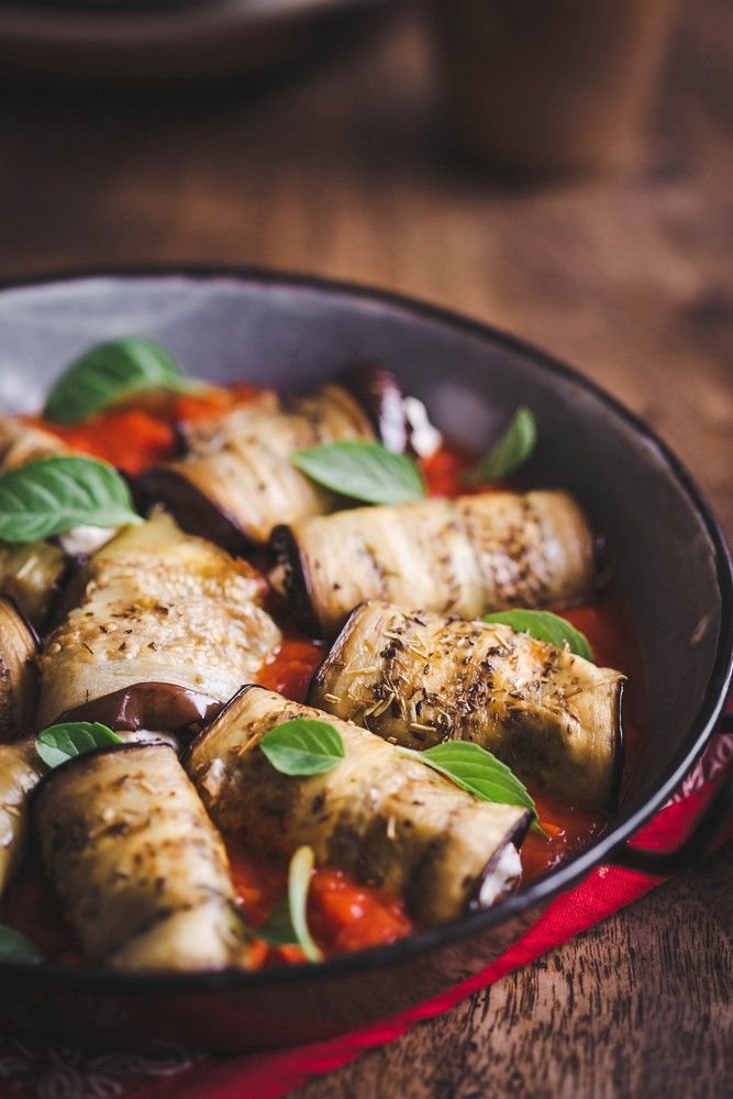 involtini, aubergines, parmesan, cuisine italienne, méditerranéenne, facile, été, roulés d'aubergines, basilic, ricotta