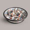 A metal-mounted wucai sweetmeat box, The porcelain mark and period of Wanli, the European mounts later