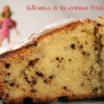 Le gâteau à la crème fraîche ... et aux pépites choco !