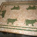 TABLE DE FERME EN CHENE PLATEAU EN MOZAIQUE - CREATION ORIGINALE 