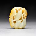 Openwork-Carved Jade Toggle with Russet Skin. China, Qing Dynasty