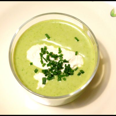 Un peu d'audace - Gaspacho de petits pois à la menthe et au lait de coco