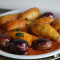 CALAMARS FARCIS A LA SAUCE / TOMATES FRAÎCHES ET OLIVES VIOLETTES