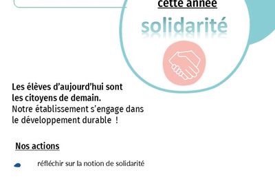 projet label éco-école 2025-2026: la solidarité!