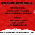 Les départs & arrêts du club