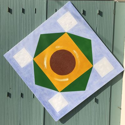 Art géométrique 'ELAN VITAL' huile/toile 120x120 (octobre 2024)