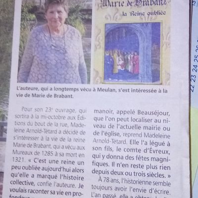LA VENTE EN LIGNE EST COMMENCÉE POUR MARIE DE BRABANT LA REINE OUBLIÉE ayant vécu aux Mureaux