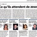 Les voeux pour 2010 d'OLIVIER BIANCONI dans CORSE MATIN