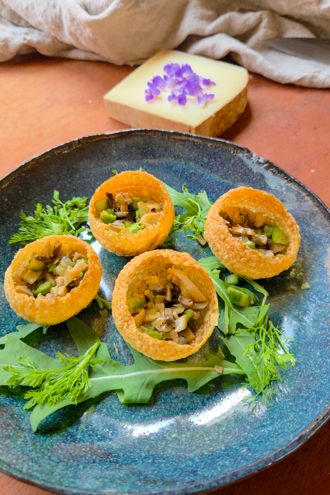 Panipuri aux asperges et Comté