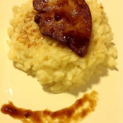  {Je, tu, il, elle, nous cuisinons le canard : Risotto et escalope des foie gras cru poêlée au jus de rôti}