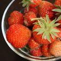 Mousse au chocolat et fraises sur un lit sablé