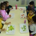 Mercredi nous avons fait une salade de légumes