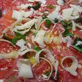 Carpaccio de boeuf, basilic et parmesan