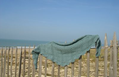 tricot de longue ha!-laine : châle et mitaines Fanfan, de chez Luce