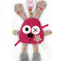 Doudou lapin attache tétine rose