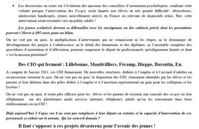 Tract et pétition réactualisés