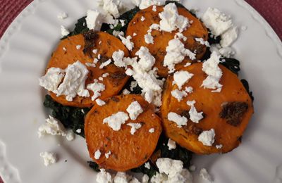 Patate douce, épinards, féta (végétarien)