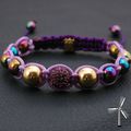 Bracelet macramé woman - purple rainbow