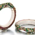 A pair of gem-set and enamelled bracelets with makara-heads, India, 19th-20th century