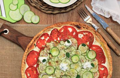 TARTE FINE RICOTTA MENTHE COURGETTE ET TOMATES