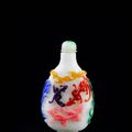 A rare six-colour overlay glass snuff bottle. Attributed to Beijing, mid Qing dynasty