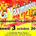 Randosportive cycliste le 3 octobre: LA MAXIMOISE 2015 (Pas de chrono ni de classement)