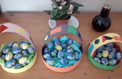PANIERS DE PAQUES DE TOM ANGELE ET ELISE
