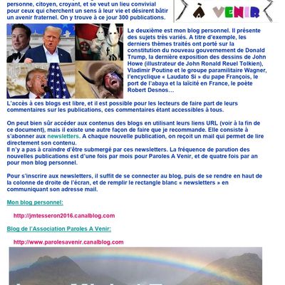 Comment s'inscrire pour recevoir les newsletters du blog... Pour quelle utilité?