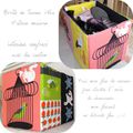 Boite de rangement en tissus & carton