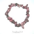 BRACELET RHODONITE 6 CHIPS - 18.5cm SUR CORDELASTIC 