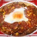 Oeuf cassé sur fajitas