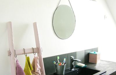 DIY cadre en cuir pour miroir rond 