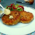 Galettes de courge rôtie aux cèpes et flocons de quinoa