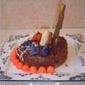 Gâteau Halloween maison hantée