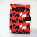 VENDU Protège Carnet de Santé pour Chien "Scottish Dog" Noir et Blanc fond Rouge, nom brodé