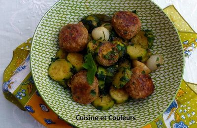Courgettes & boulettes aux merguez