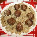 Riz aux boulettes de boeuf cumin, coriandre