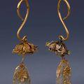 Jade and Gold Earrings, Ming dynasty, 15th Century