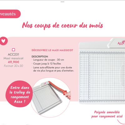 Vidéos Azza : Massicot XL, et les Feuilles Adhésives permanentes 