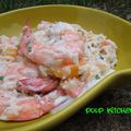 Salade de riz et de crevettes au lait de coco