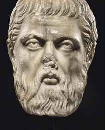 A Roman marble portrait head of Plato. Circa 3rd centu