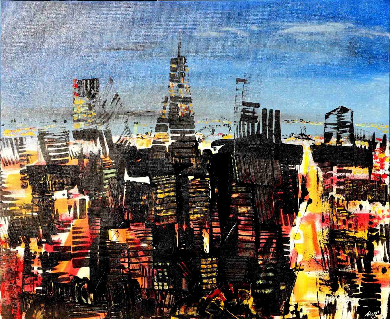 Un soir à manhattan- acryl 2015 - 60  X73cm  (n°69 ND)-
