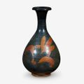 A Chinese 'Henan' black glazed russet splashed vase, Jin dynasty (1115–1234) 