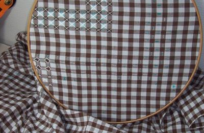 NAPPE EN BRODERIE SUISSE COULEUR CHOCOLAT