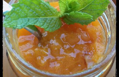 { Recette } Confiture d'abricots (et nectarines ) à la menthe avec agar-agar 