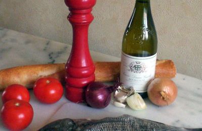 Daurade au vin blanc, pommes vapeur
