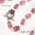 Sautoir en perles artisanales indiennes rose antique