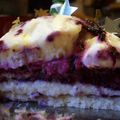 Bûche aux fruits rouges et chocolat blanc