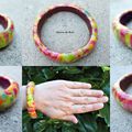 BRA147 - Bracelet jonc mokume gane en fimo