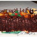 Bûche de Noël à l'orange , Grand Marnier et ganache chocolat noir